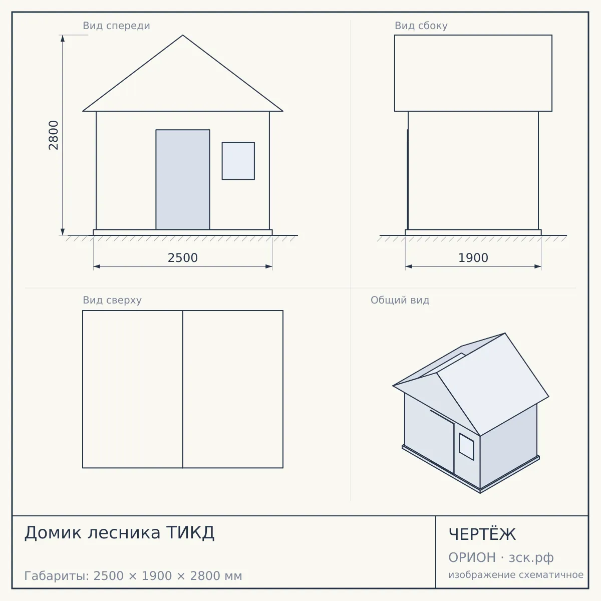 Домик лесника ТИКД — чертёж